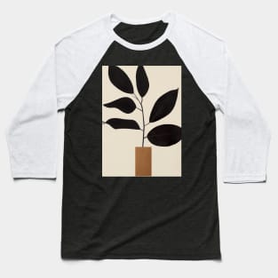 Minimalistic Plant in Pot Baseball T-Shirt